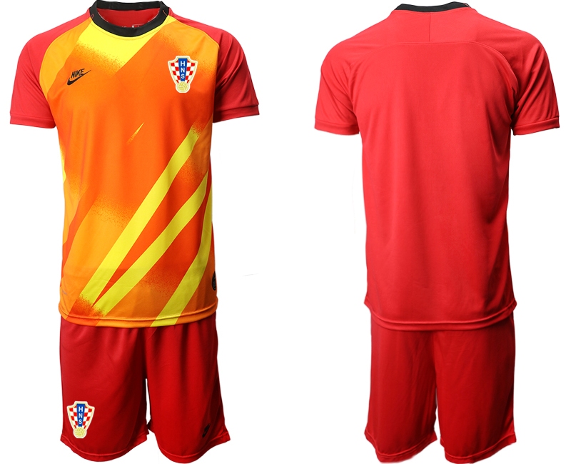 Men 2021 European Cup Croatia red goalkeeper Soccer Jerseys